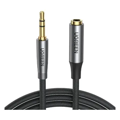 Audió adapter kábel, 3,5 mm jack dugó, 3,5 mm jack aljzat, 100 cm, UGreen, szürke