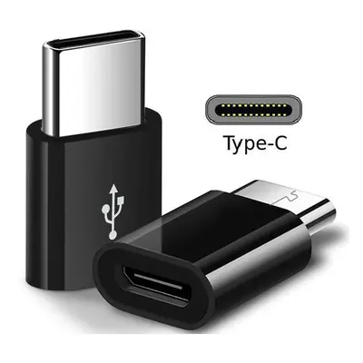 Adapter, USB Type-C - microUSB átalakító, Forever, fekete