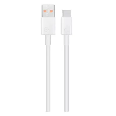 USB töltő- és adatkábel, USB Type-C, 100 cm, 6000 mA, 66W, gyorstöltés, Huawei, fehér, gyári