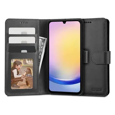 Samsung Galaxy A25 5G SM-A256B, Oldalra nyíló tok, stand, mágnes csattal, TP Wallett, fekete