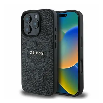 Guess 4G Ring Classic Logo Apple iPhone 16 Pro hátlap tok, fekete