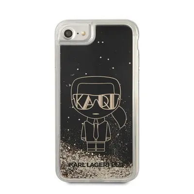 Karl Lagerfeld Liquid Glitter Gatsby hátlap tok Apple iPhone SE 2022/2020/8/7, fekete