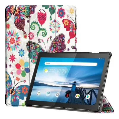 Samsung Galaxy Tab S9 FE (10.9) SM-X510 / X516B, mappa tok, színes nagy pillangó minta, Trifold,