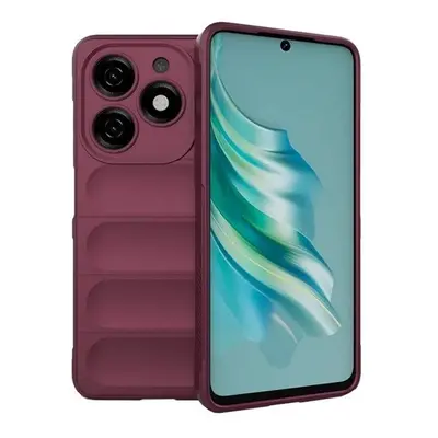 Tecno Spark 20, Szilikon tok, közepesen ütésálló, 3D minta, bordó