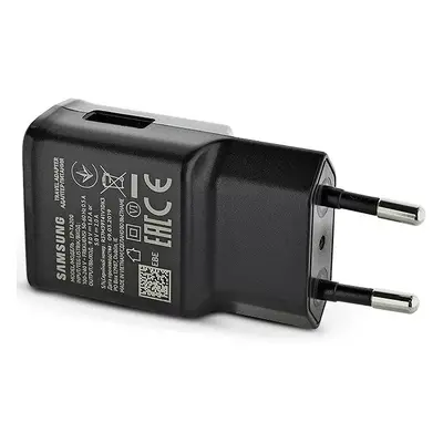 Hálózati töltő adapter, 5V / 2000mA, USB aljzat, gyorstöltés, Samsung, fekete, gyári