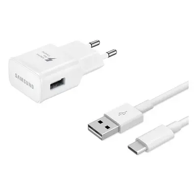 Hálózati töltő adapter, 5V / 1550 mAh, USB aljzat, USB Type-C kábellel, gyorstöltés, Samsung, gy