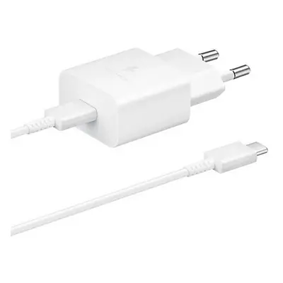 Hálózati töltő adapter, 15W, USB Type-C aljzat, USB Type-C kábellel, PD, gyorstöltés, Samsung, f