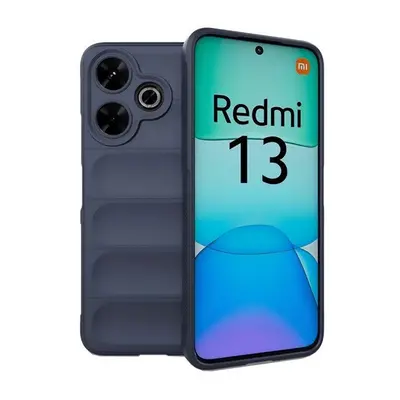 Xiaomi Redmi 13 4G / Note 13R / Poco M6 4G, Szilikon tok, közepesen ütésálló, 3D minta, sötétkék