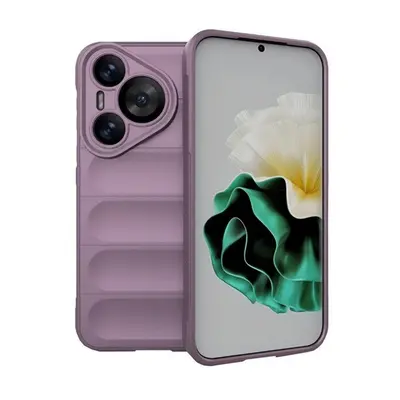 Huawei Pura 70, Szilikon tok, közepesen ütésálló, 3D minta, lila