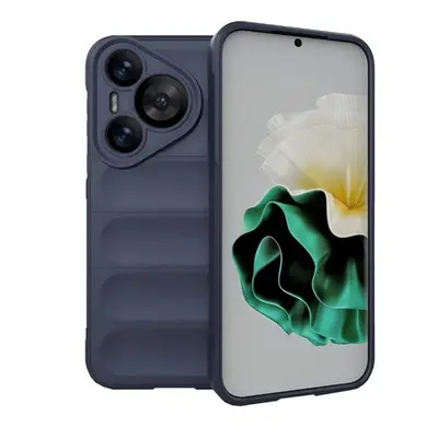 Huawei Pura 70, Szilikon tok, közepesen ütésálló, 3D minta, sötétkék