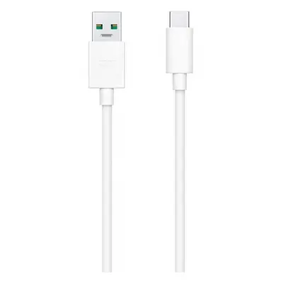 USB töltő- és adatkábel, USB Type-C, 100 cm, 65W, gyorstöltés, Realme, fehér, gyári