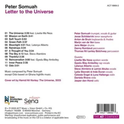 "Letter to the Universe" ("Peter Somuah") (CD / Album)