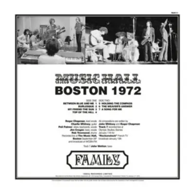 "Boston Music Hall 1972" ("Family") (Vinyl / 12" Album)