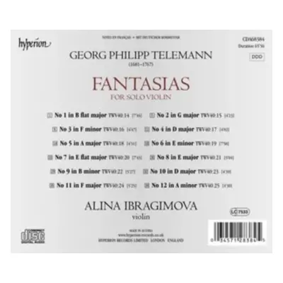 "Telemann: Fantasias for Solo Violin" ("") (CD / Album)