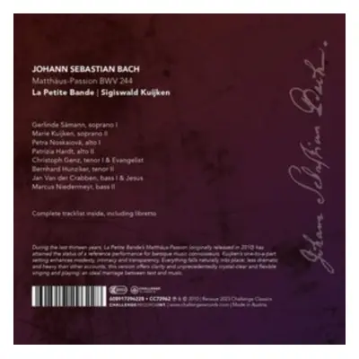 "Johann Sebastian Bach: Matthus-Passion" ("") (CD / Box Set)