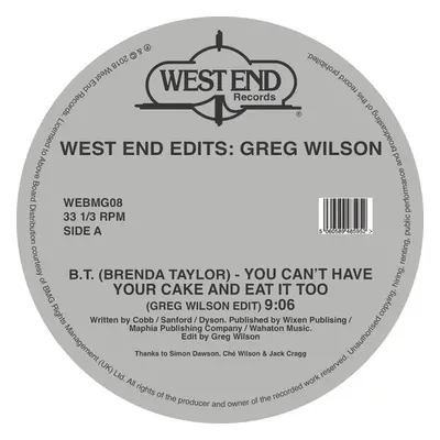 "West End Edits: Greg Wilson" ("") (Vinyl / 12" Album)