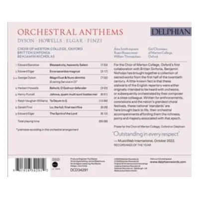 "Dyson/Howells/Elgar/Finzi: Orchestral Anthems" ("") (CD / Album (Jewel Case))