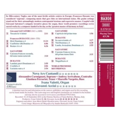 "Francesco Durante: Psalms/Magnificat" ("") (CD / Album)