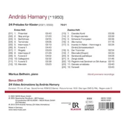 "Andrs Hamary: 24 Prludes for Piano" ("") (CD / Album with DVD)