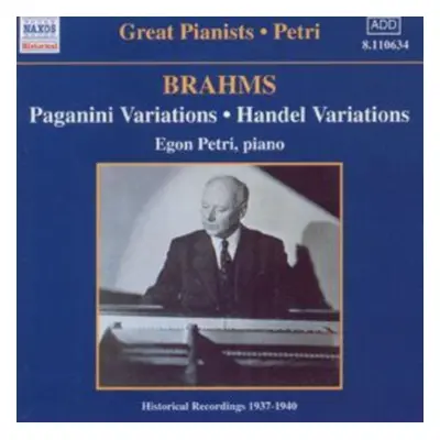 "PETRI - BRAHMS - PAGANINI VARIATIONS" ("") (CD / Album)