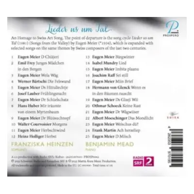 "Lieder Us Um Tal: An Homage to Swiss Art Song" ("") (CD / Album)