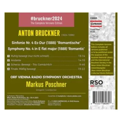 "Bruckner: Symphony #4" ("") (CD / Album)