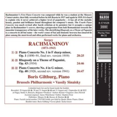 "Rachmaninov: Piano Concertos Nos. 1 & 4/Rhapsody On a Theme..." ("") (CD / Album)