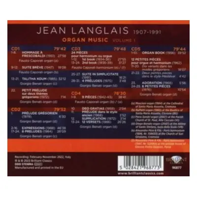 "Jean Langlais: Organ Music" ("") (CD / Box Set)