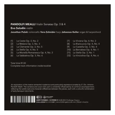 "Pandolfi Mealli: Violin Sonatas Op. 3 & Op. 4" ("") (CD / Album)