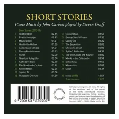 "John Carbon: Short Stories for Piano" ("") (CD / Album)