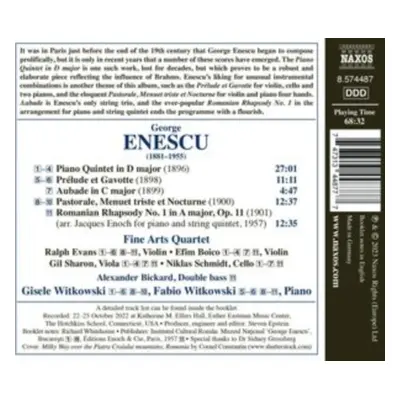 "George Enescu: Early Chamber Music" ("") (CD / Album)