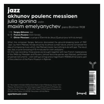 "Julia Igonina/Maxim Emelyanychev: Jazz" ("") (CD / Album)