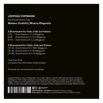 "Leopold Hofmann: Six Divertimenti, Op. 1" ("") (CD / Album)