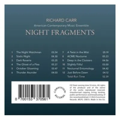 "Richard Carr: Night Fragments" ("") (CD / Album)