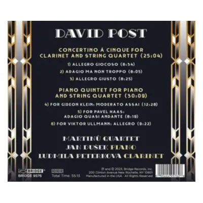 "David Post: Concertino a Cinque/Piano Quintet" ("") (CD / Album)