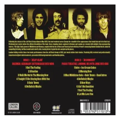 "Live 1972" ("Jeff Beck Group") (CD / Album)