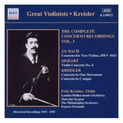 "Kreisler: J.S. Bach / Mozart / Kreisler: Violin Concertos" ("") (CD / Album)