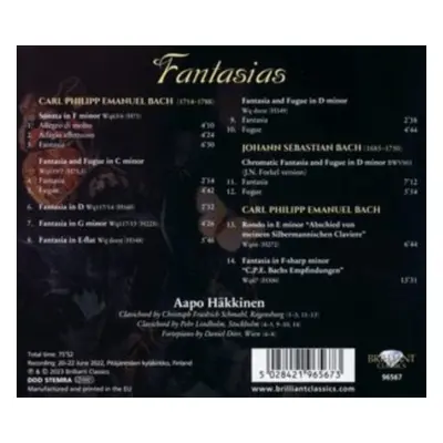 "C.P.E. Bach: Fantasias" ("") (CD / Album (Jewel Case))