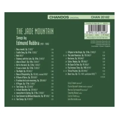 "The Jade Mountain: Songs By Edmund Rubbra" ("") (CD / Album)