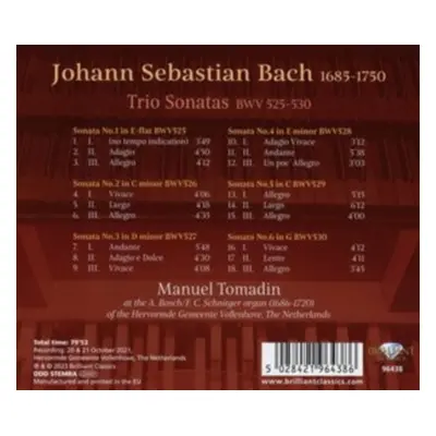 "J.S. Bach: Trio Sonatas, BWV525-530" ("") (CD / Album (Jewel Case))