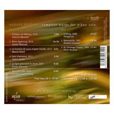 "Hugues Dufourt: Complete Works for Piano Solo" ("") (CD / Album)