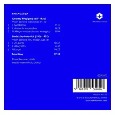 "Pavel Berman/Maria Meerovitch: Passacaglia" ("") (CD / Album)