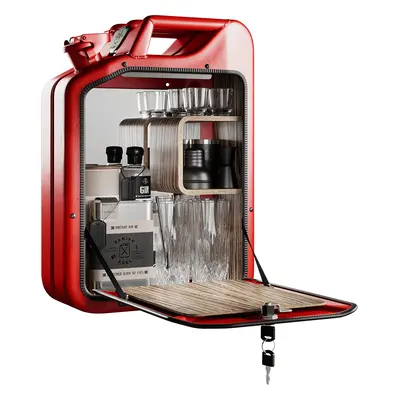 Minibar / kanistr - Bar Cabinet, Gas Red, 6 variant - Danish Fuel Variáns: Zebrano