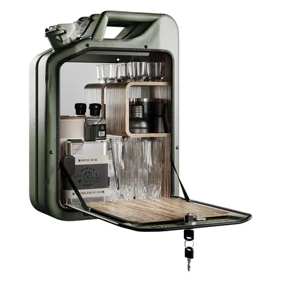 Minibar / kanistr - Bar Cabinet, Army Green, 6 variant - Danish Fuel Variáns: Zebrano