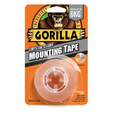 Gorilla Mounting Tape Kristálytiszta Kétoldalas Ragasztószalag 2,54cm x 1,52m