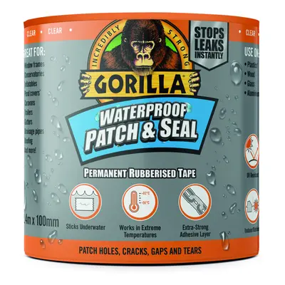 Gorilla WATERPROOF PATCH & SEAL TAPE CLEAR átlátszó 2,4 m x 100mm Vízálló Foltozó/Tömítő Ragaszt