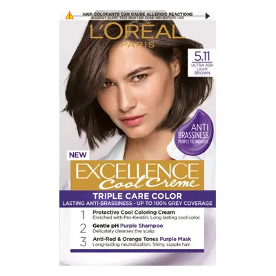 L’Oréal Paris EXCELLENCE Cool Cremes hajfesték - 5.11 Ultra Ash Light Brown