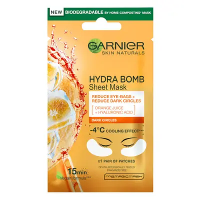 Garnier Skin Naturals Eye Tissue Mask For Dark Circles energizáló textilmaszk szemkörnyékre