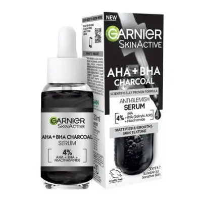 Garnier 4% AHA + BHA & Niacinamide Charcoal Face Serum szérum a bőr tökéletlenségei ellen