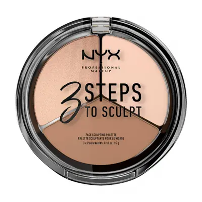 NYX Professional Makeup púder alapú kontúr paletta - 3 Steps To Sculpt Face Sculpting Palette – 